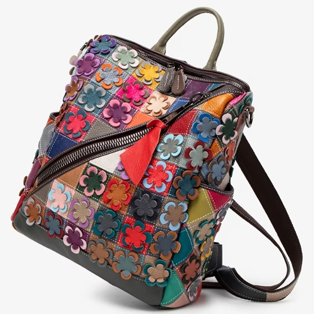 Floral Patchwork Women's Backpack NWT - image 2